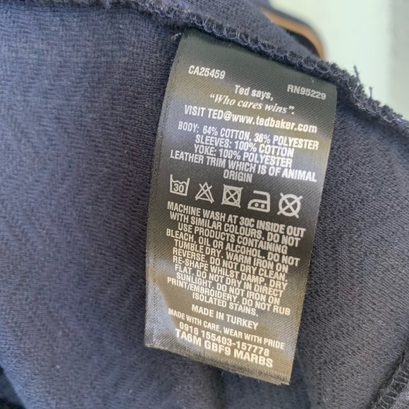 Ted Baker Blue Herringbone Knit Baseball Jacket 5 - Picture 6 of 8